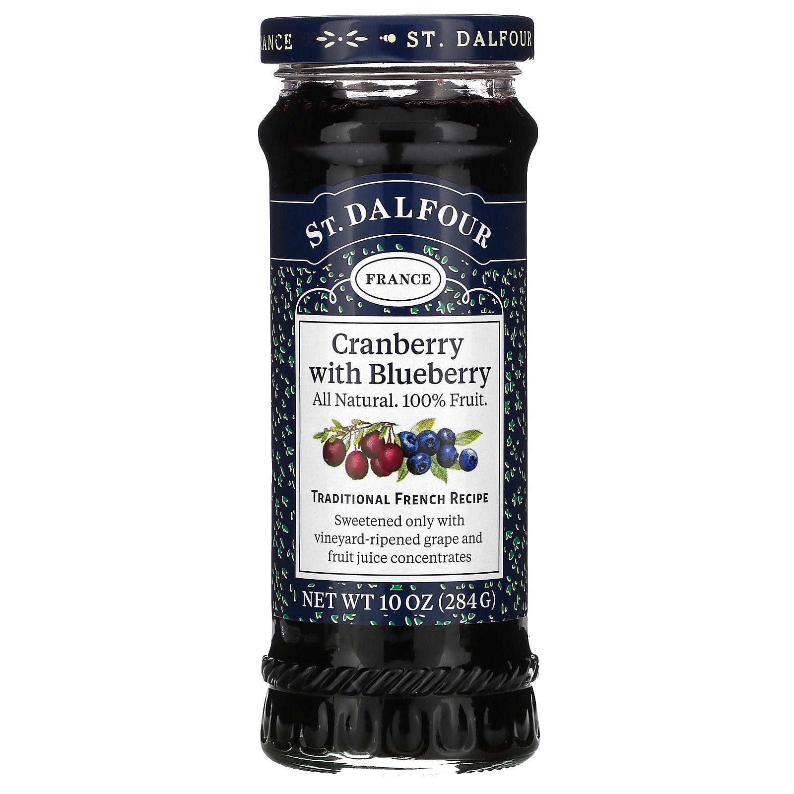 St. Dalfour, Cranberry with Blueberry Fruit Spread, 10 oz (284 g)