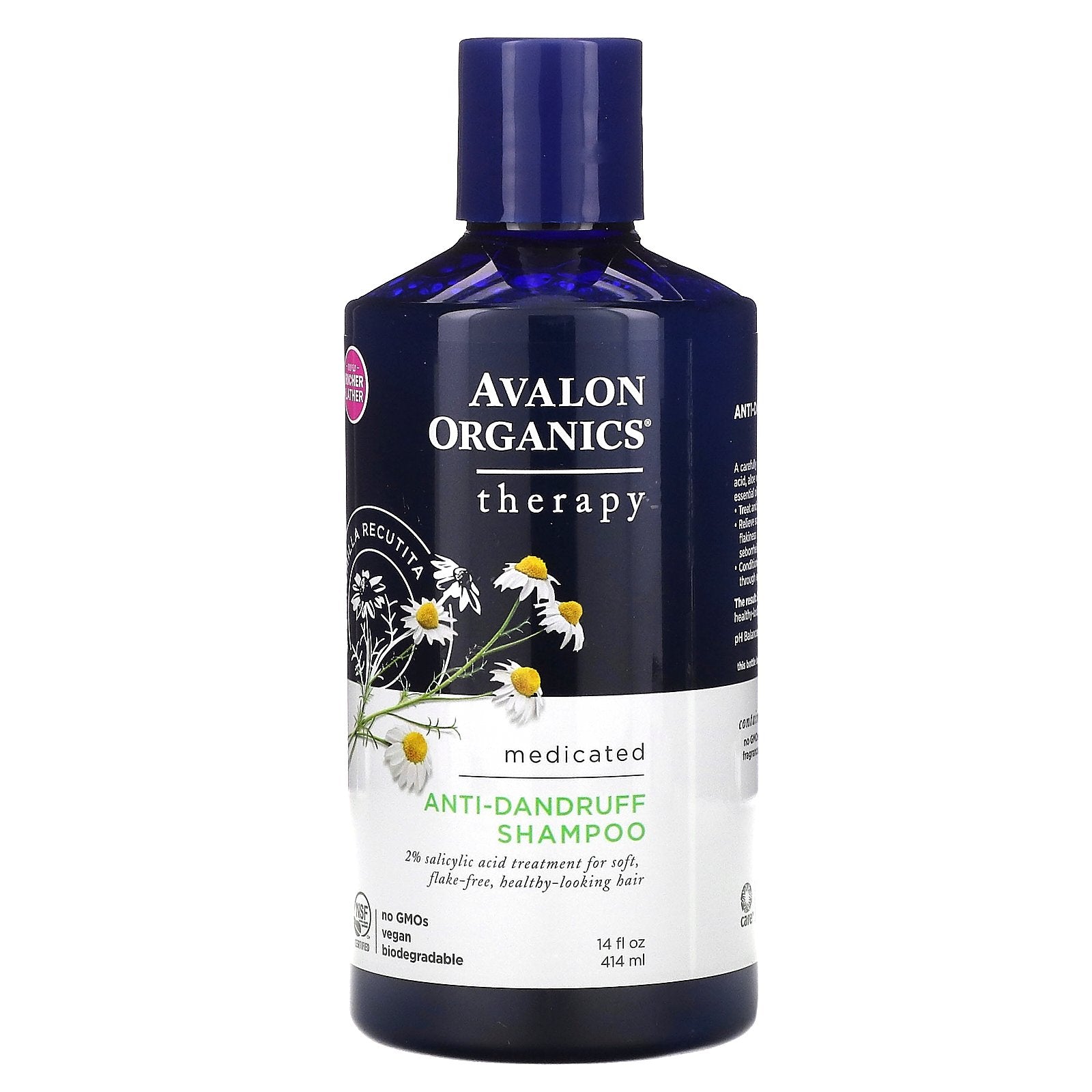 Avalon Organics, Anti-Dandruff Shampoo, Chamomilla Recutita, 14 fl oz (414 ml)