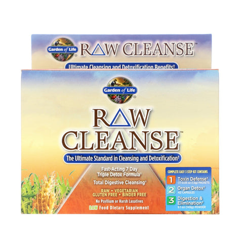 Garden of Life, RAW Cleanse, The Ultimate Standard in Cleansing and Detoxification, 3 Part Program, 3 Step Kit