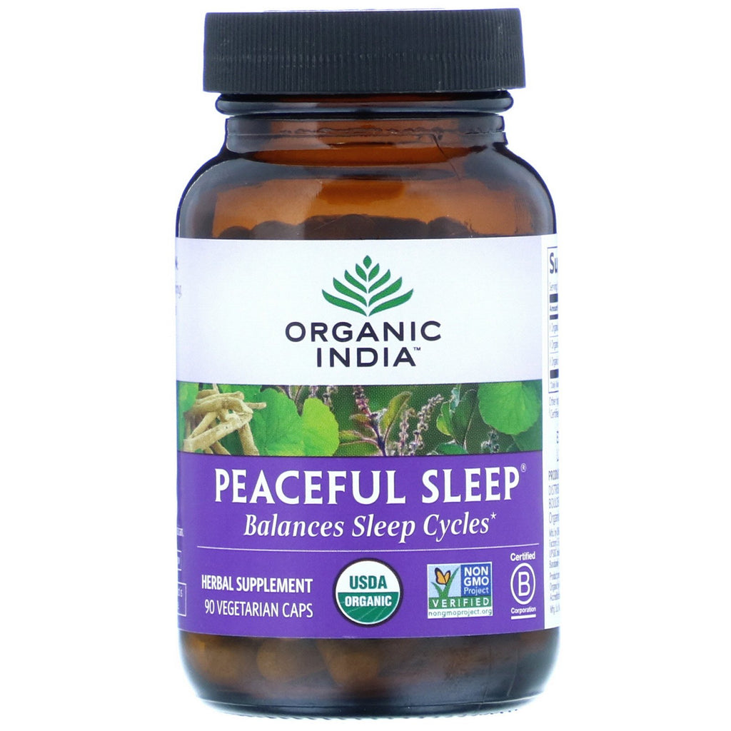 Organic India, Peaceful Sleep, 90 Vegetarian Caps