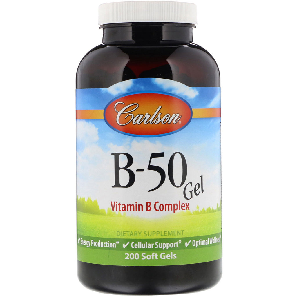 Carlson Labs, B-50 Gel, Vitamin B Complex, 200 Soft Gels