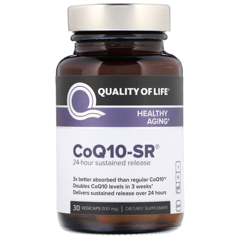 Quality of Life Labs, CoQ10-SR, 100 mg, 30 Vegicaps