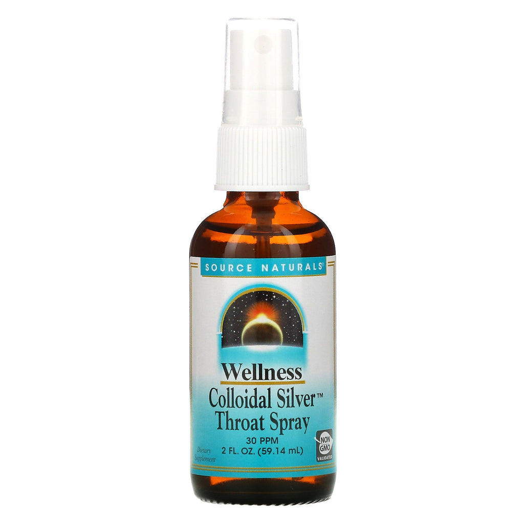 Source Naturals, Wellness, Colloidal Silver Throat Spray, 30 PPM, 2 fl oz (59.14 ml)