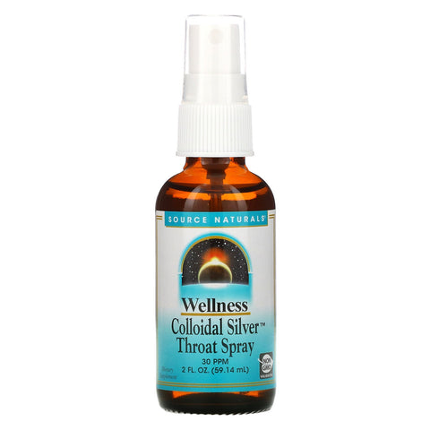 Source Naturals, Wellness, Colloidal Silver Throat Spray, 30 PPM, 2 fl oz (59.14 ml)