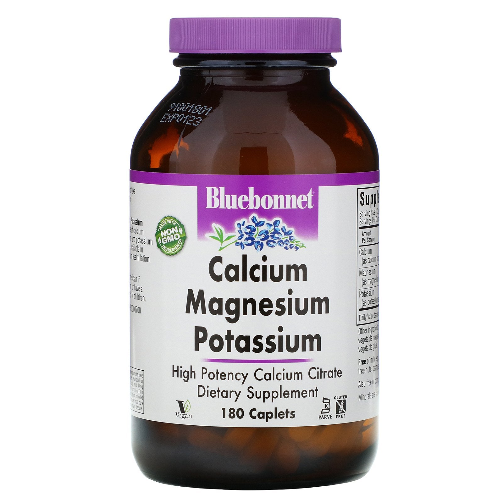 Bluebonnet Nutrition, Calcium Magnesium Potassium, 180 Caplets