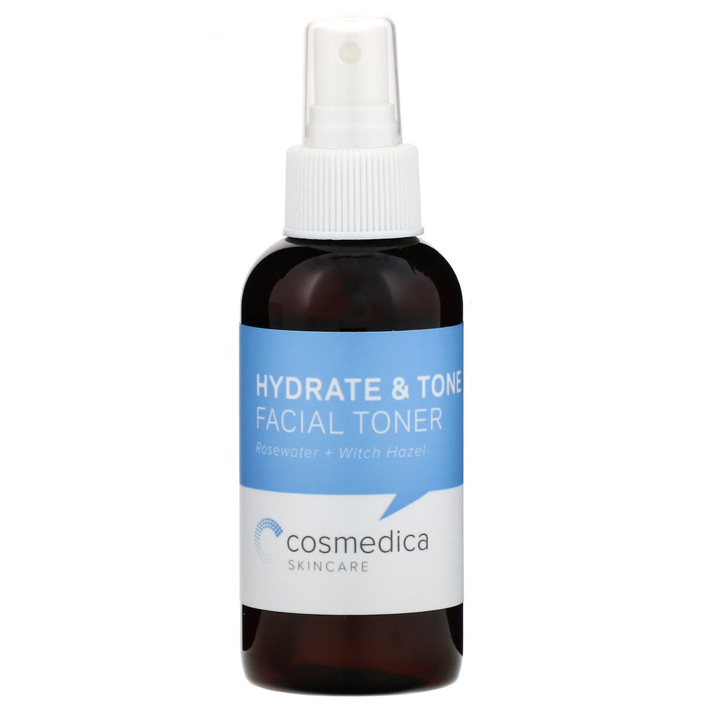 Cosmedica Skincare, Hydrate & Tone Facial Toner, Rosewater + Witch Hazel, 4 oz (120 ml)