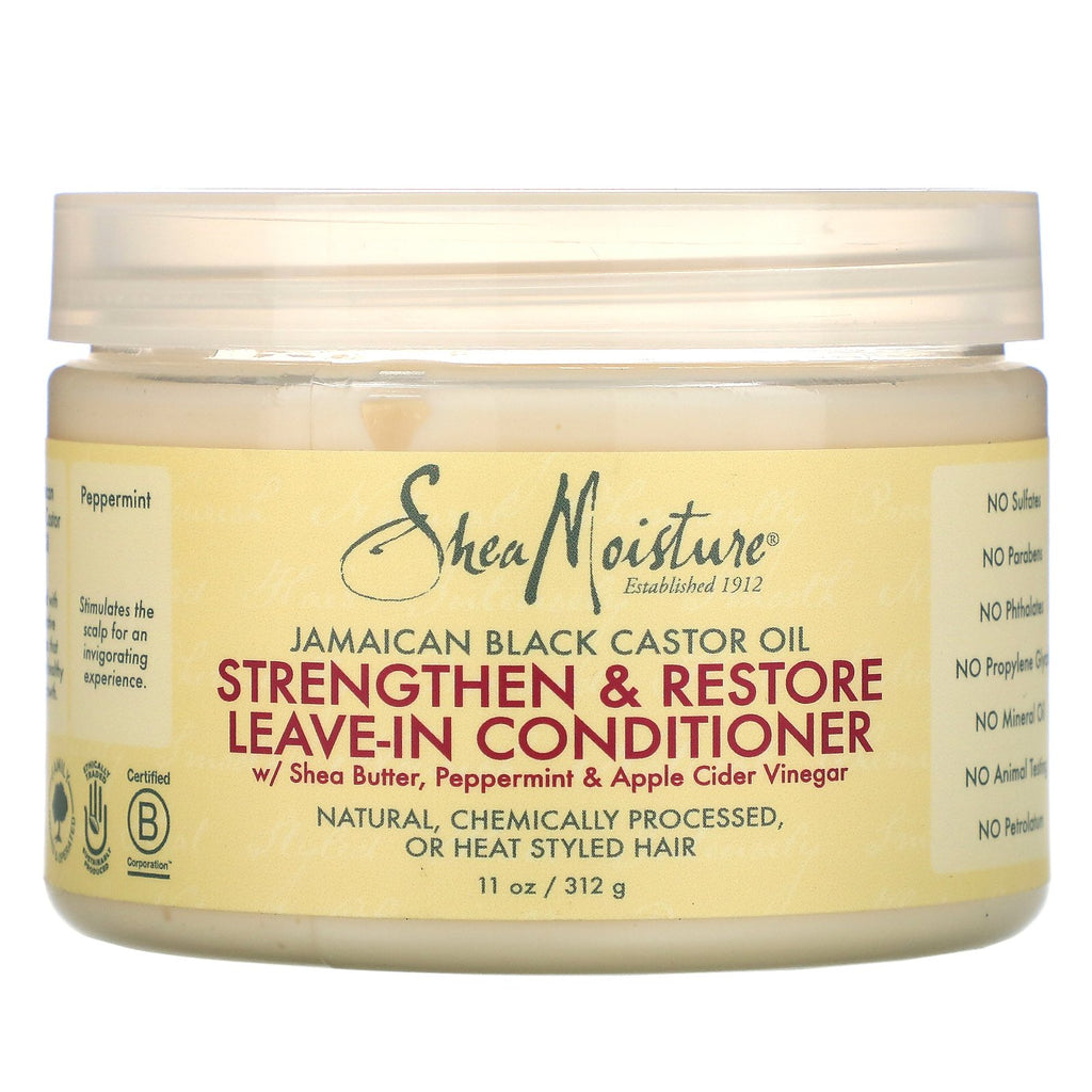 SheaMoisture, Jamaican Black Castor Oil, Strengthen & Restore Leave-In Conditioner, 11 oz (312 g)