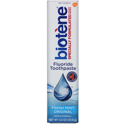 Biotene Dental Products, Fluoride Toothpaste, Fresh Mint Original, 4.3 oz (121.9 g)