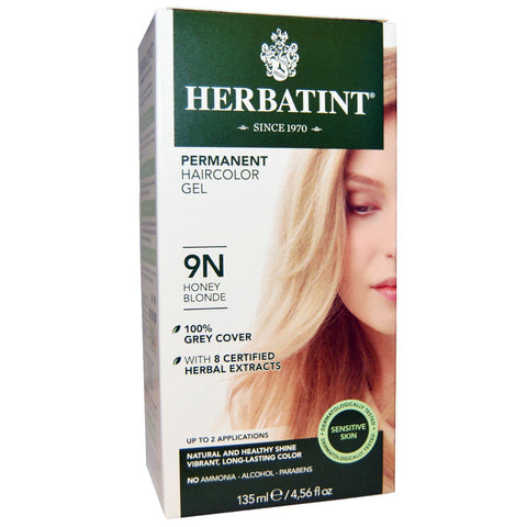 Herbatint, Permanent Haircolor Gel, 9N, Honey Blonde, 4.56 fl oz (135 ml)