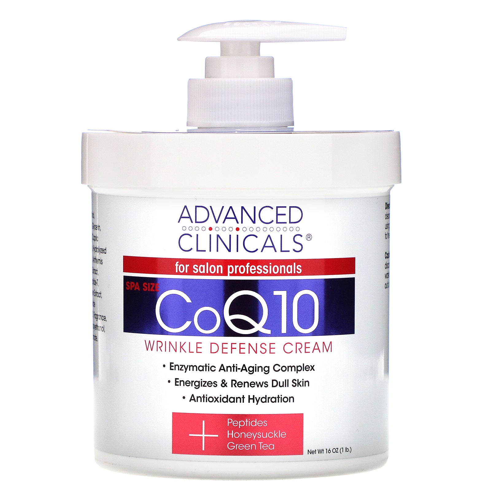 Advanced Clinicals, CoQ10, Wrinkle Defense Cream, 16 oz (454 g)