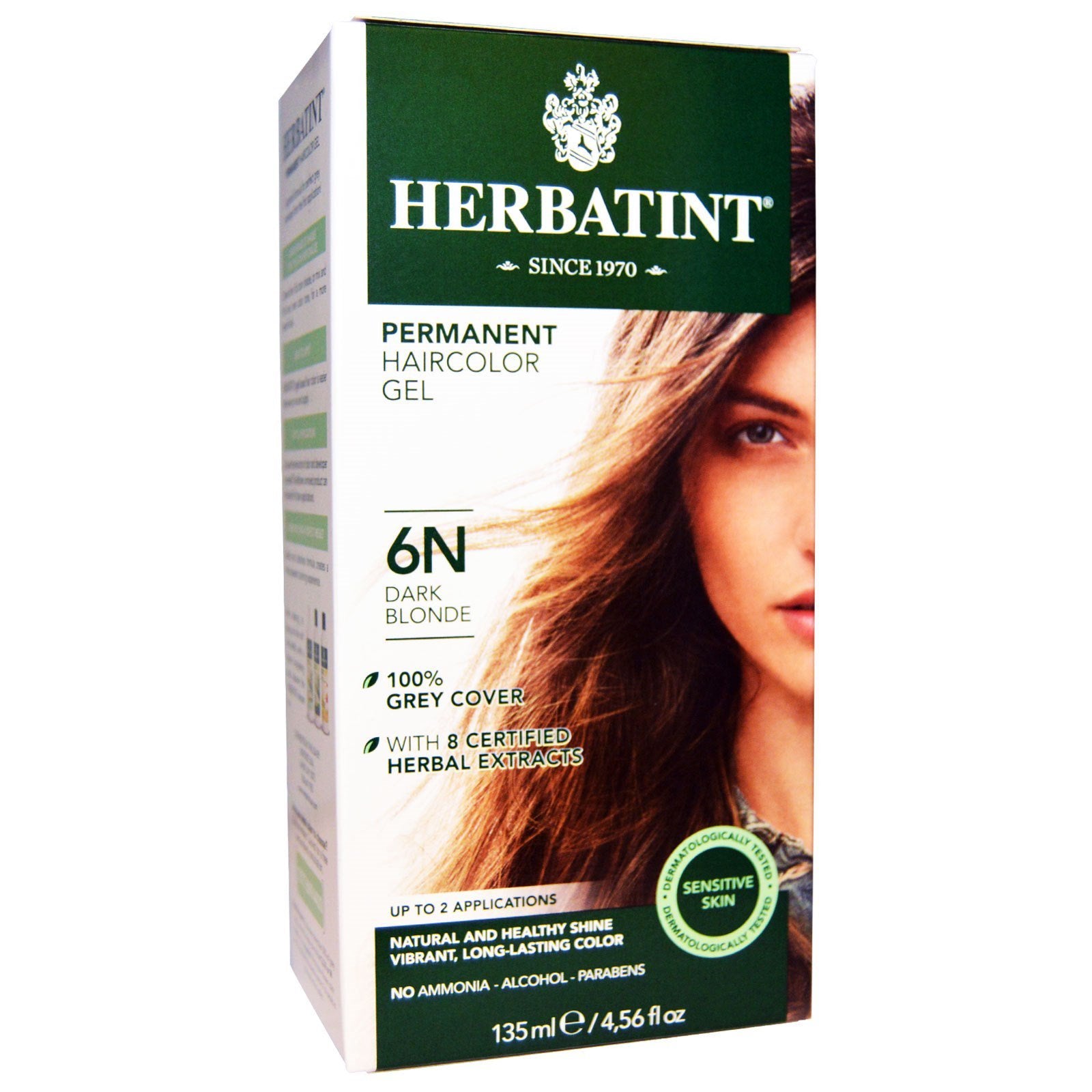 Herbatint, Permanent Haircolor Gel, 6N, Dark Blonde, 4.56 fl oz (135 ml)