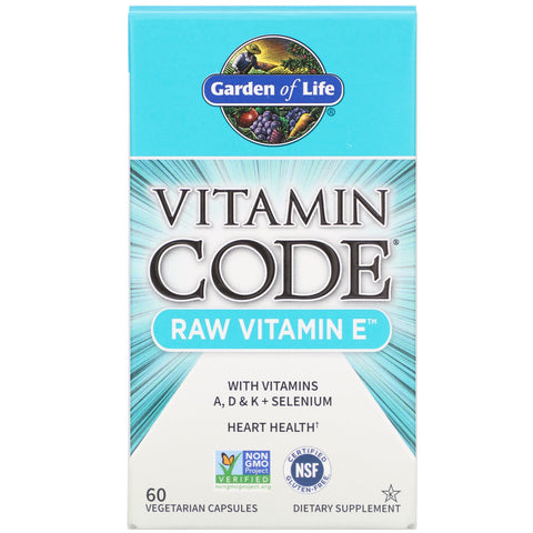 Garden of Life, Vitamin Code, RAW Vitamin E, 60 Vegetarian Capsules