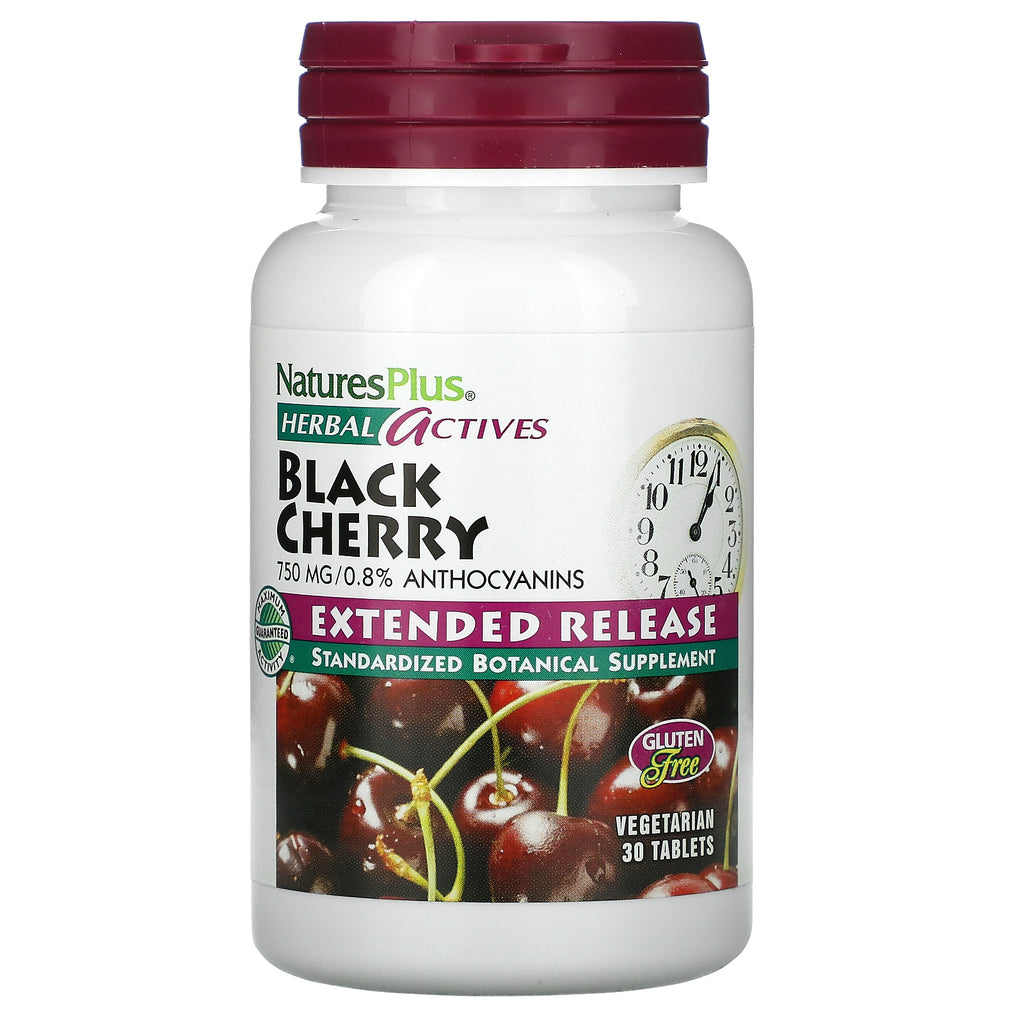 Nature's Plus, Herbal Actives, Black Cherry, 750 mg, 30 Tablets