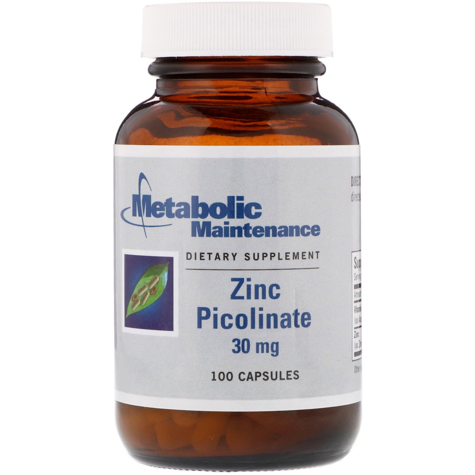 Metabolic Maintenance, Zinc Picolinate, 30 mg, 100 Capsules