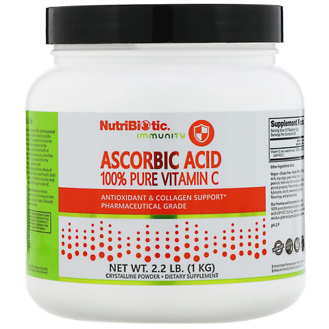 NutriBiotic, Immunity, Ascorbic Acid, 100% Pure Vitamin C, Crystalline Powder, 2.2 lb (1 kg)