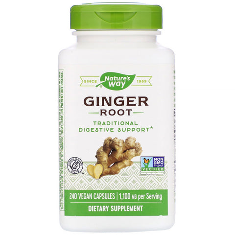 Nature's Way, Ginger Root, 1,100 mg, 240 Vegan Capsules