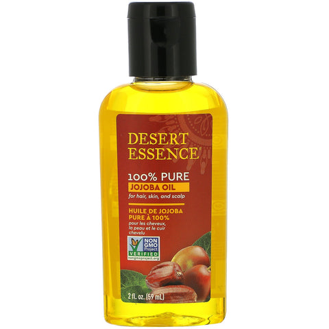 Desert Essence, 100% Pure Jojoba Oil, For Hair, Skin, and Scalp, 2 fl oz (59 ml)