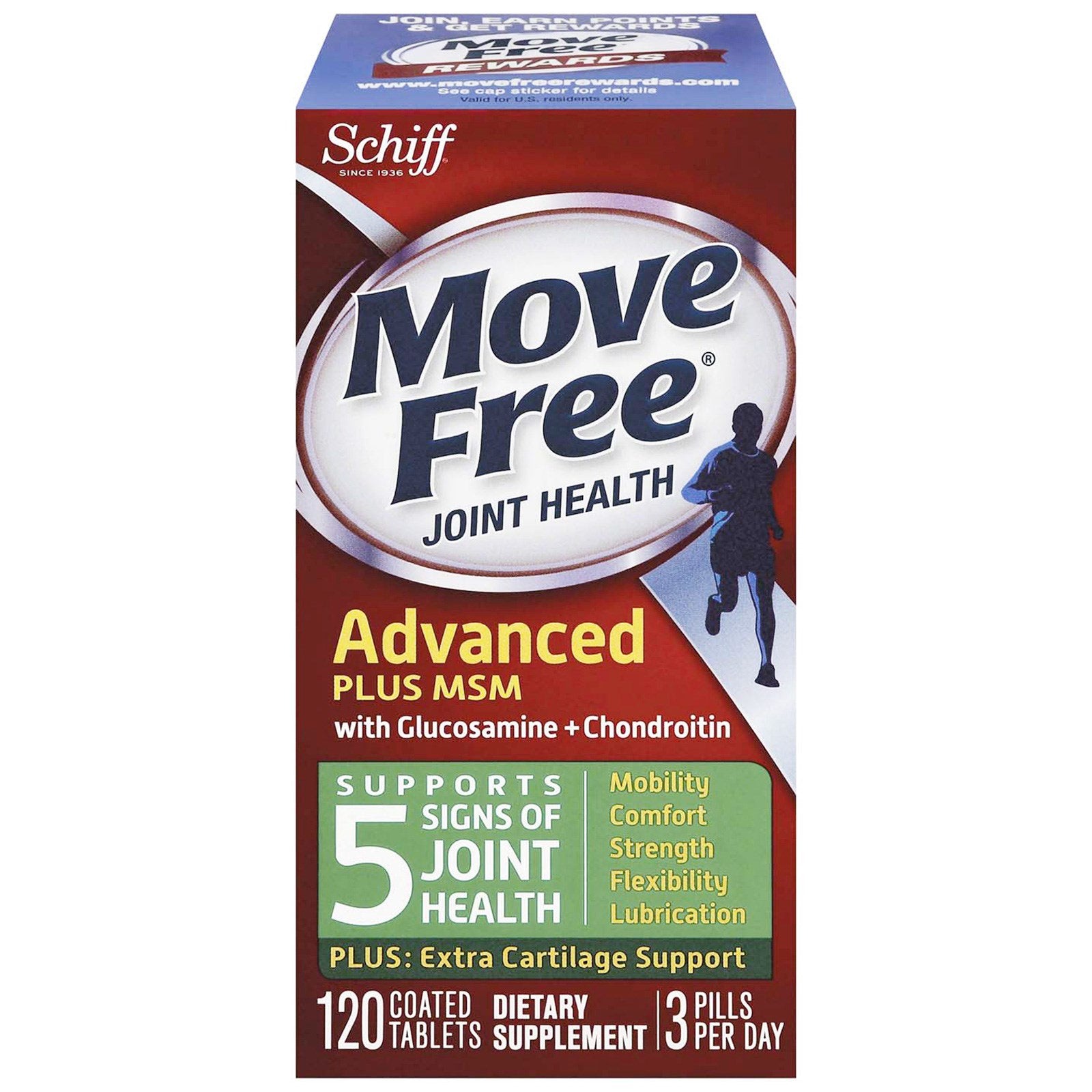Schiff, Move Free, Advanced Plus MSM with Glucosamine & Chondroitin, 120 Coated Tablets