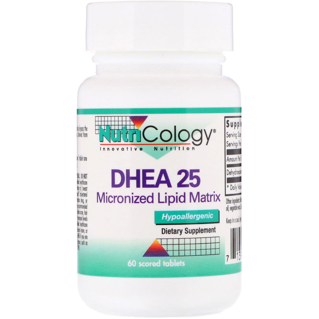 Nutricology, DHEA 25, Micronized Lipid Matrix, 60 Scored Tablets
