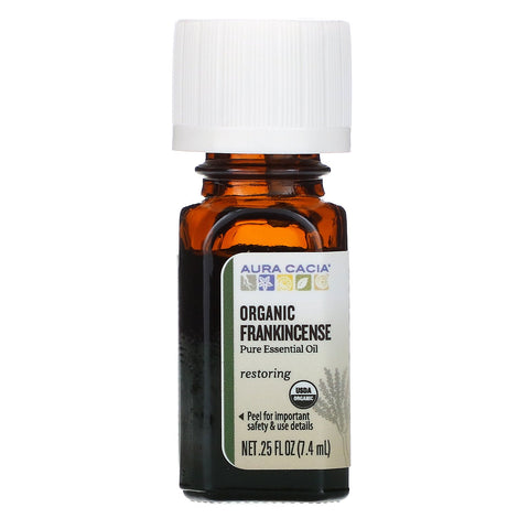 Aura Cacia, Pure Essential Oil, Organic Frankincense, .25 fl oz (7.4 ml)