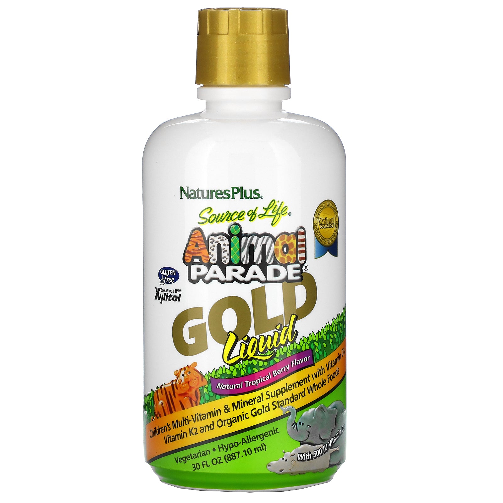 Nature's Plus, Source of Life, Animal Parade, Gold Liquid, Natural Tropical Berry Flavor, 30 fl oz (887.10 ml)
