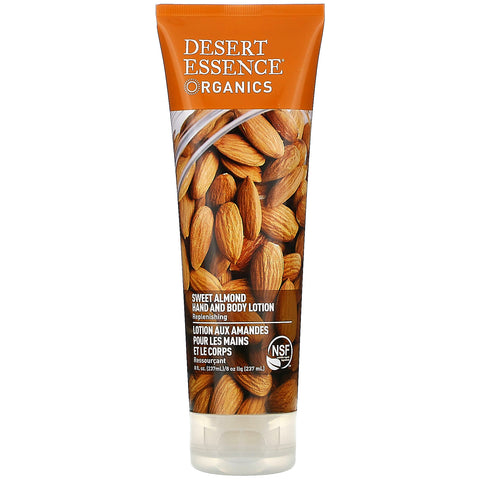 Desert Essence, Organics, Hand and Body Lotion, Sweet Almond, 8 fl oz (237 ml)