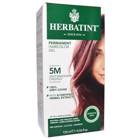 Herbatint, Permanent Haircolor Gel, 5M, Light Mahogany Chestnut, 4.56 fl oz (135 ml)