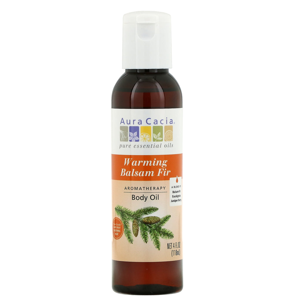 Aura Cacia, Aromatherapy Body Oil, Warming Balsam Fir, 4 fl oz (118 ml)