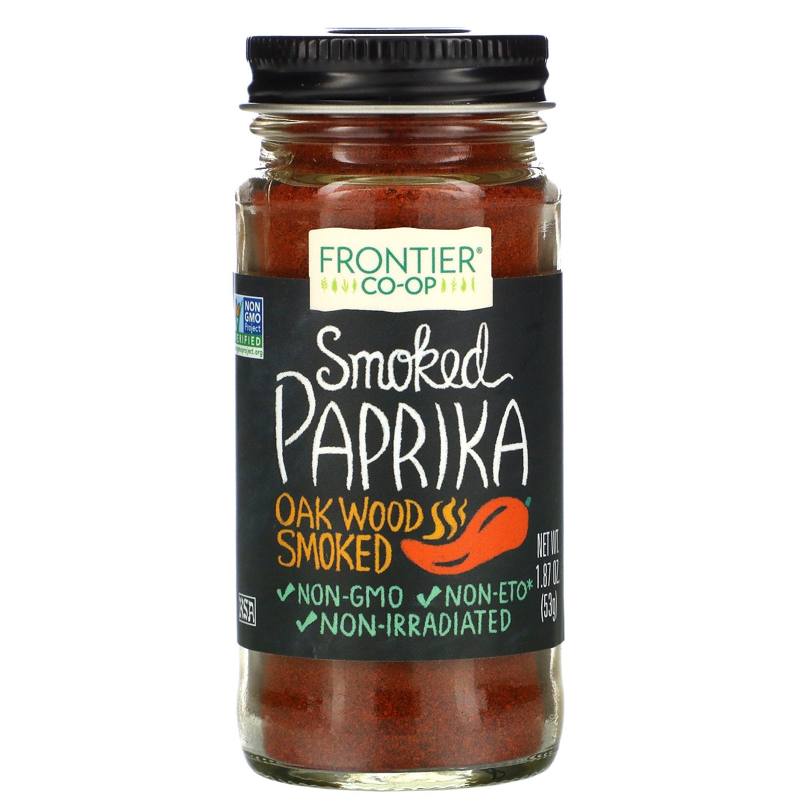 Frontier Natural Products, Smoked Paprika, Oak Wood Smoked, 1.87 oz (53 g)