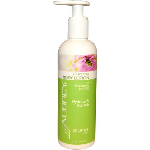 Aubrey Organics, Body Lotion with Macadamia Nut Oil, Unscented, 8 fl oz (237 ml)