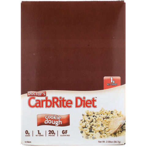 Universal Nutrition, Doctor's CarbRite Diet Bars, Cookie Dough, 12 Bars, 2 oz (56.7 g) Each
