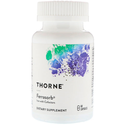 Thorne Research, Ferrasorb, Iron with Cofactors, 60 Capsules