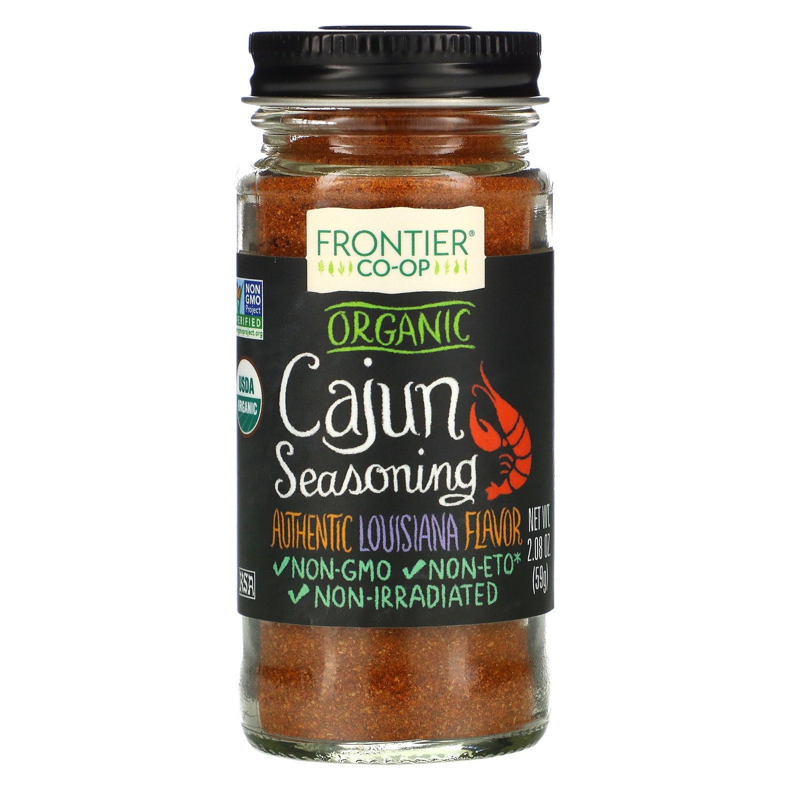 Frontier Natural Products, Organic Cajun Seasoning, Louisiana Flavor, 2.08 oz (59 g)