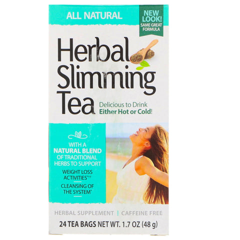 21st Century, Herbal Slimming Tea, All Natural, Caffeine Free, 24 Tea Bags, 1.7 oz (48 g)