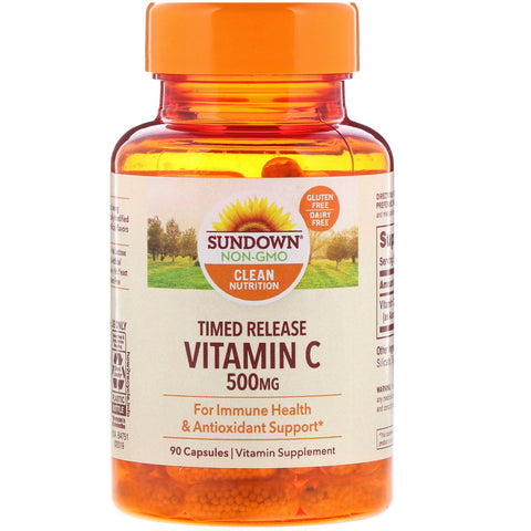 Sundown Naturals, Vitamin C, Timed Release, 500 mg, 90 Capsules