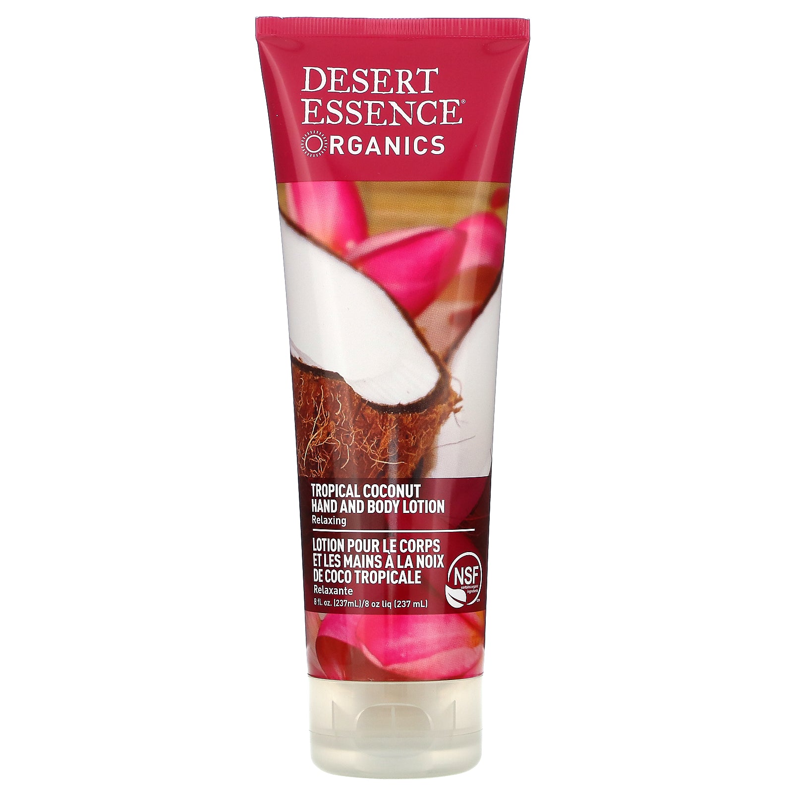 Desert Essence, Organics, Hand and Body Lotion, Tropical Coconut, 8 fl oz (237 ml)