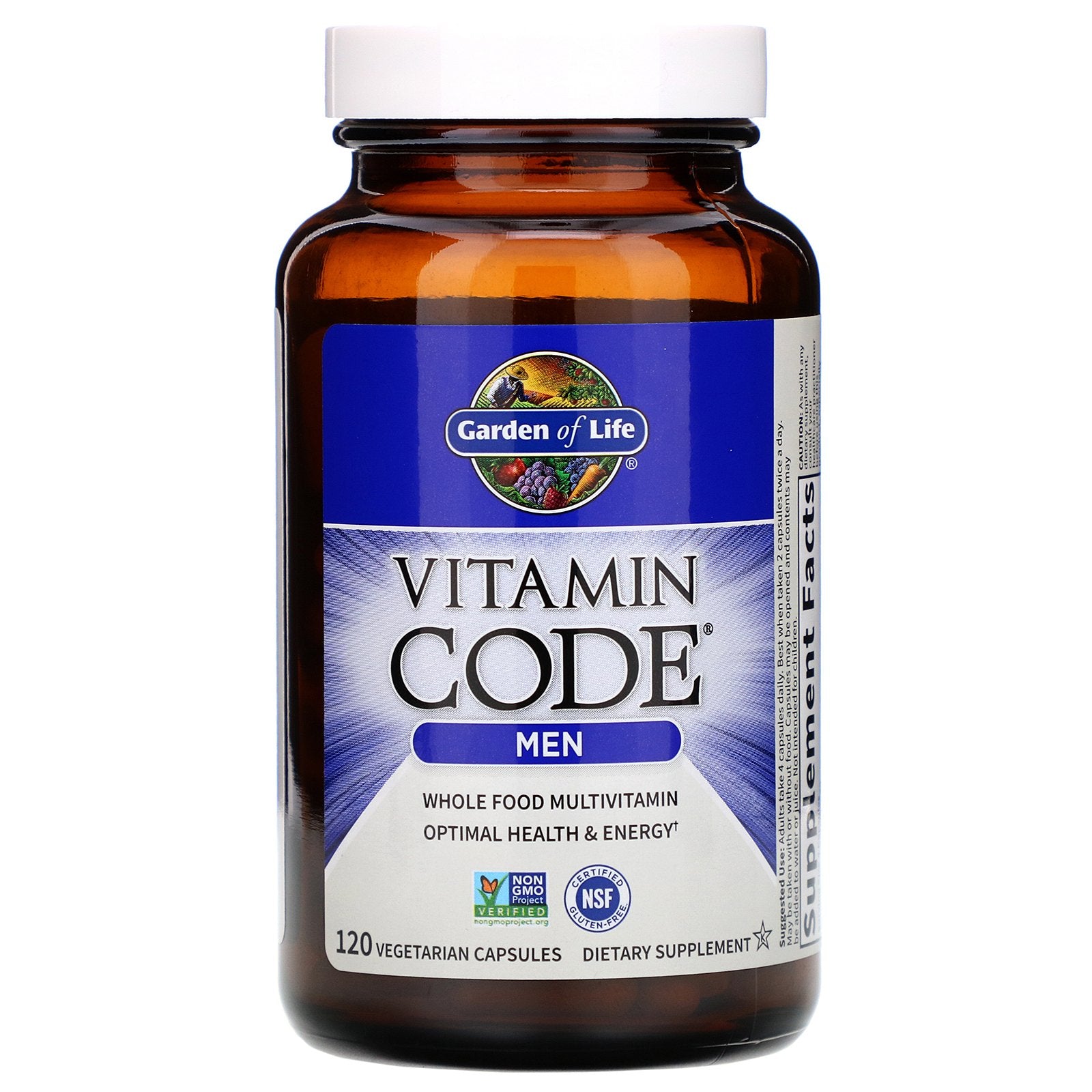 Garden of Life, Vitamin Code, Whole Food Multivitamin for Men, 120 Vegetarian Capsules