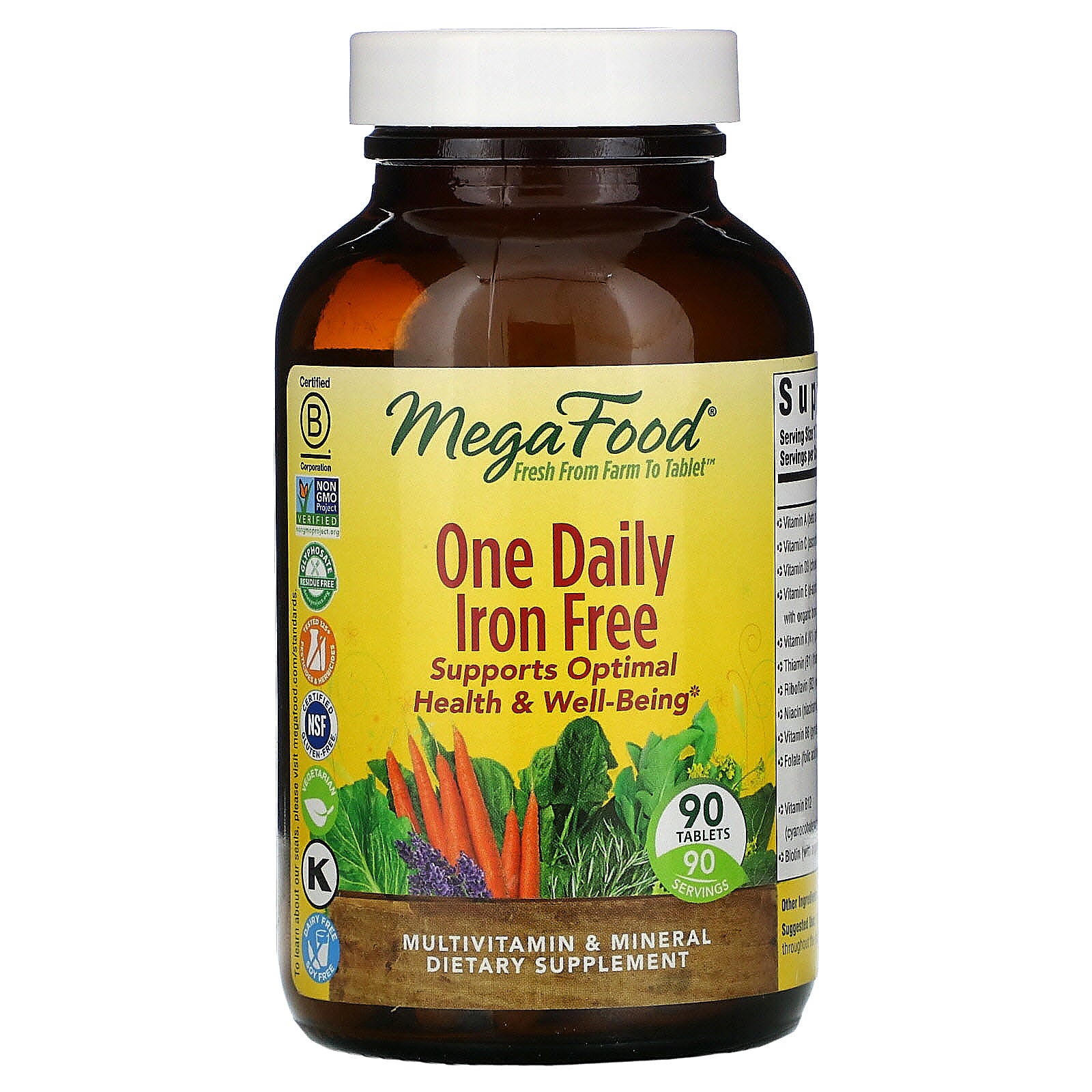 MegaFood, One Daily, Iron Free, 90 Tablets