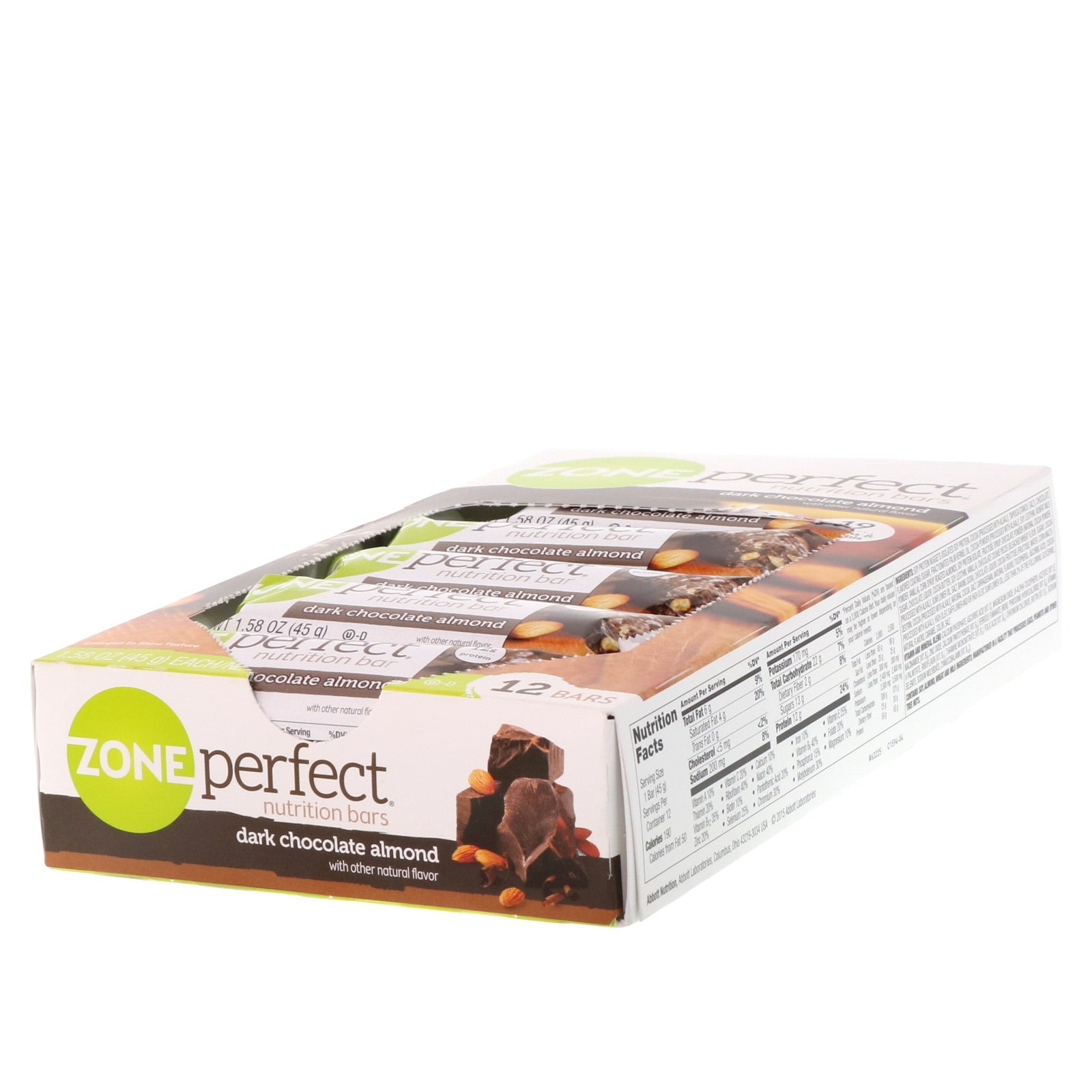 ZonePerfect, Nutrition Bars, Dark Chocolate Almond, 12 Bars, 1.58 oz (45 g) Each