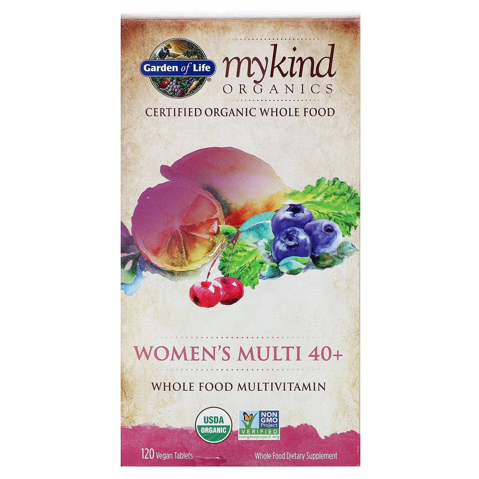 Garden of Life, Women's Multi 40+, Whole Food Multivitamin, 120 Vegan Tablets