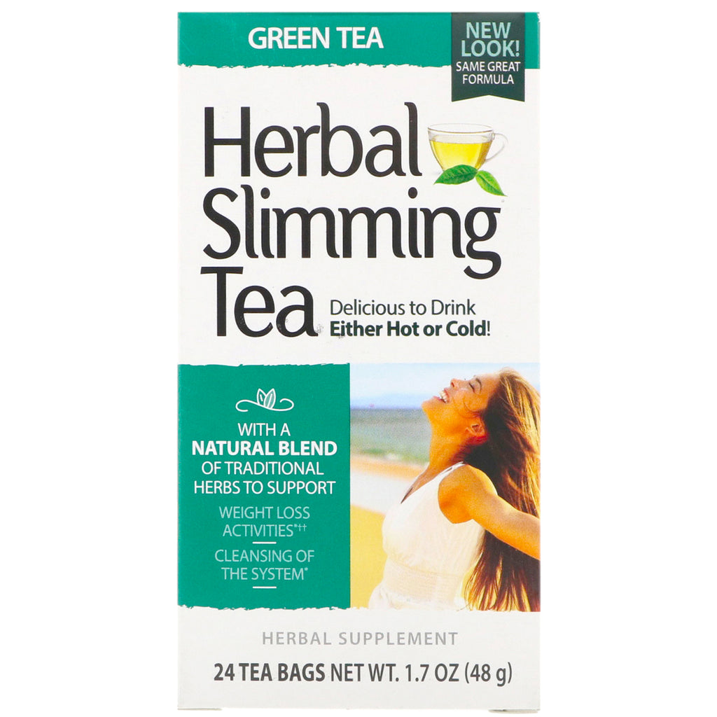21st Century, Herbal Slimming Tea, Green Tea, Caffeine Free, 24 Tea Bags, 1.6 oz (45 g)