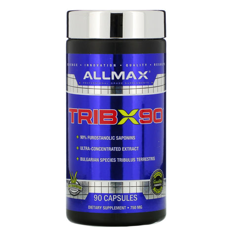 ALLMAX Nutrition, TribX90, Ultra-Concentrated Bulgarian Tribulus, 90% Furostanolic Saponins, 750 mg, 90 Capsules