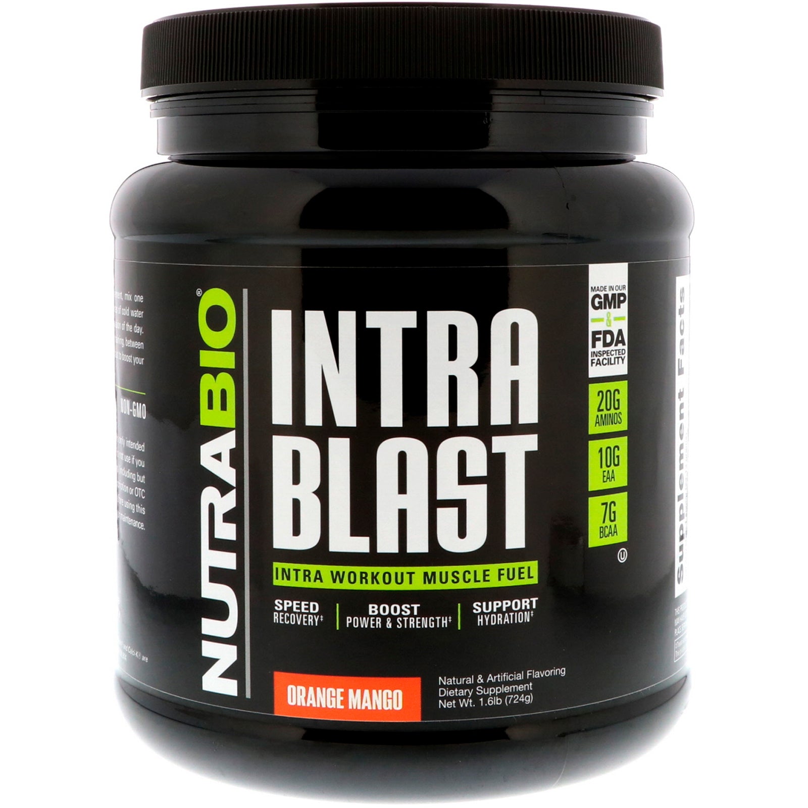 NutraBio Labs, Intra Blast, Intra Workout Muscle Fuel, Orange Mango, 1.6 lb (724 g)