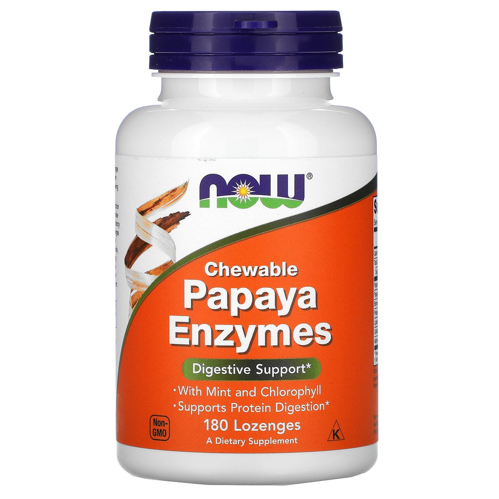 Now Foods, Chewable Papaya Enzymes, 180 Lozenges