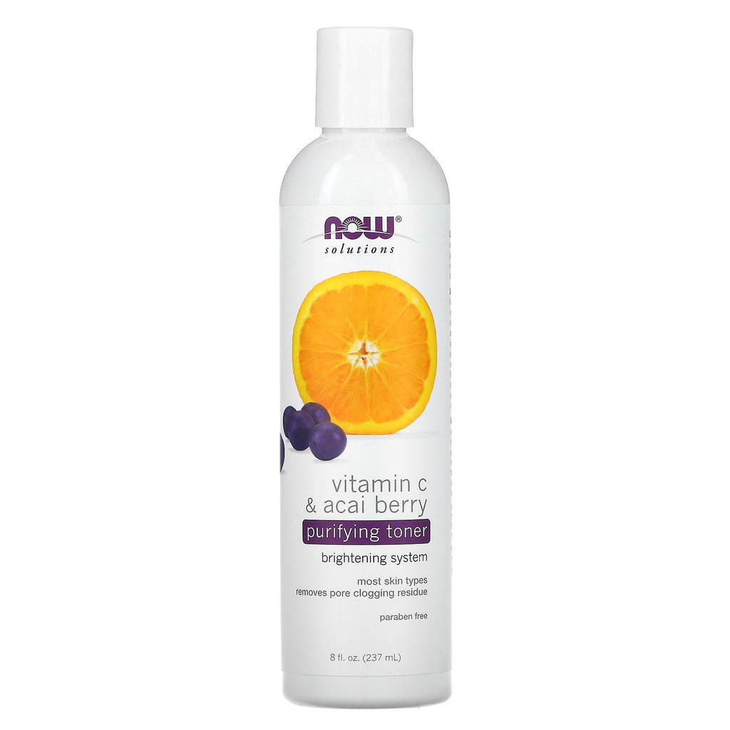 Now Foods, Solutions, Purifying Toner, Vitamin C & Acai Berry, 8 fl oz (237 ml)