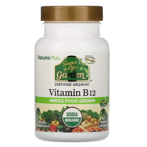 Nature's Plus, Source of Life Garden, Certified Organic Vitamin B12, 60 Vegan Capsules