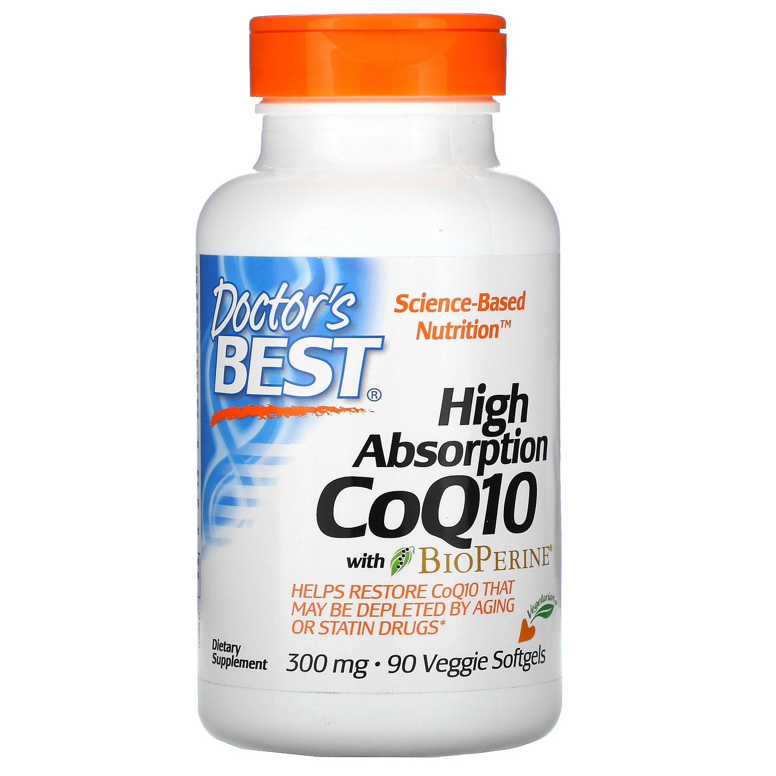 Doctor's Best, High Absorption CoQ10 with BioPerine, 300 mg, 90 Veggie Softgels