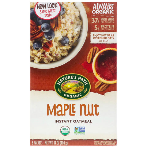 Nature's Path, Organic Instant Oatmeal, Maple Nut, 8 Packets, 14 oz (400 g)