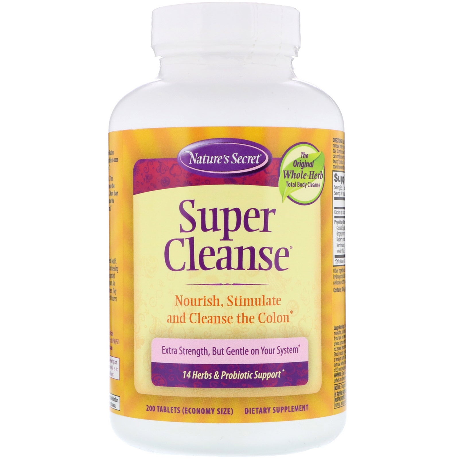 Nature's Secret, Super Cleanse, 200 Tablets