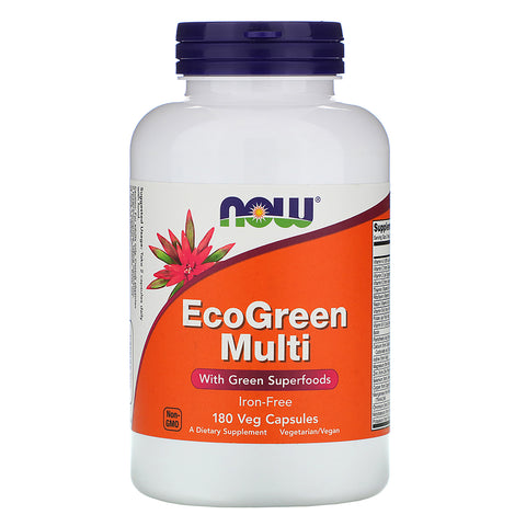 Now Foods, EcoGreen Multi, Iron-Free, 180 Veg Capsules